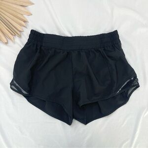 Lululemon Athletica Hotty Hot Black 3” Inseam Running Workout Gym Shorts Size 8